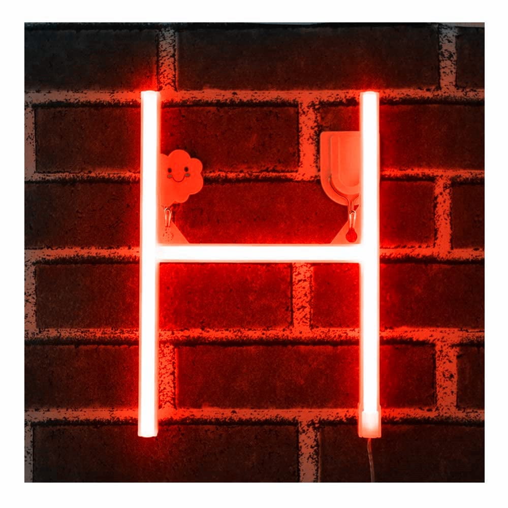 Signature Leter E Neon Letter, LED Alphabet Letter Lights Battery and USB Operated Red ...