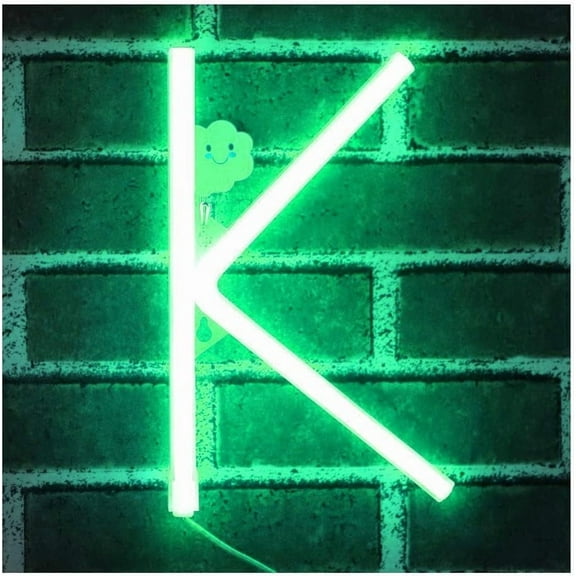 Neon Letter, Neon Lights LED Alphabet Letter Lights Neon Sign Light Up Letters Battery and USB Operated Green Neon Light Neon Wall Light