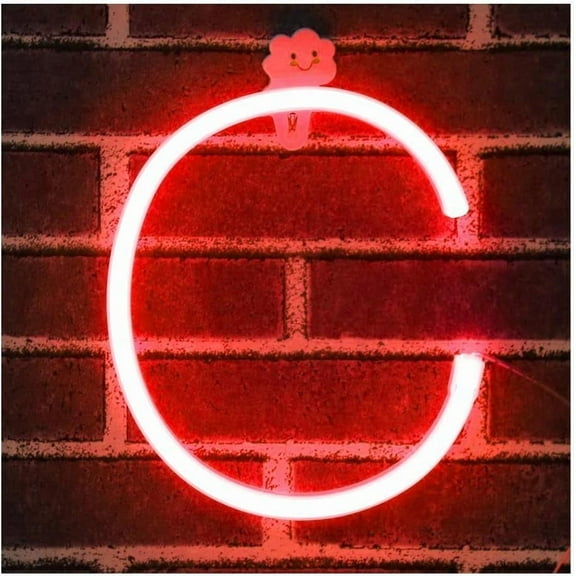 Neon Letter, Neon Lights LED Alphabet Letter Lights Neon Sign Light Up Letters Battery and USB Operated Red Neon Light Neon Wall Light