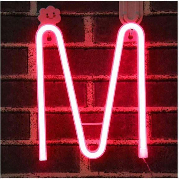 Neon Letter, Neon Lights LED Alphabet Letter Lights Neon Sign Light Up Letters Battery and USB Operated Red Neon Light Neon Wall Light