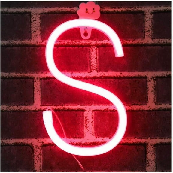 Neon Letter, Neon Lights LED Alphabet Letter Lights Neon Sign Light Up Letters Battery and USB Operated Red Neon Light Neon Wall Light