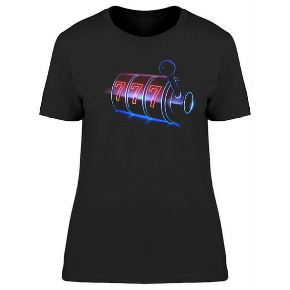 Neon Light Casino Machine T-Shirt Women -Image by Shutterstock, Female Small