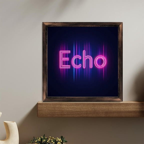 Neon Light Echoes Wooden Sign Wall Plaque - Vintage Art Decoration, Wall Decoration - Ideal Gift For Home Decoration, Living Room, Bathroom, Bedroom, Garden, Dining, Bar, Cafe, Festival Party Decor