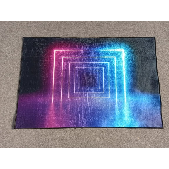 Neon Light Rugs, Light Portal Rug, Tunnel Neon Lights Rug, Laser Lines Rug, Modern Rug, Office Decor Rug, Area Rug, Runner Rug, Kitchen Rug, 1.7'x2.3' - 50x70 cm