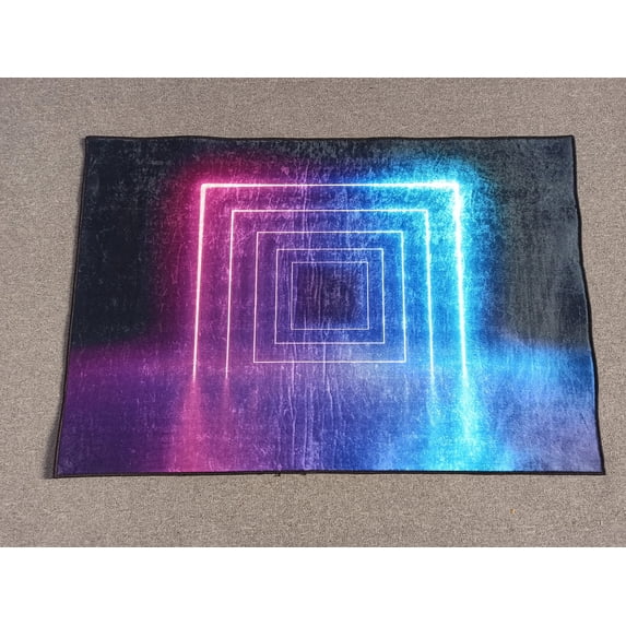 Neon Light Rugs, Light Portal Rug, Tunnel Neon Lights Rug, Laser Lines Rug, Modern Rug, Office Decor Rug, Area Rug, Runner Rug, Kitchen Rug, 3.3'x6.5' - 100x200 cm