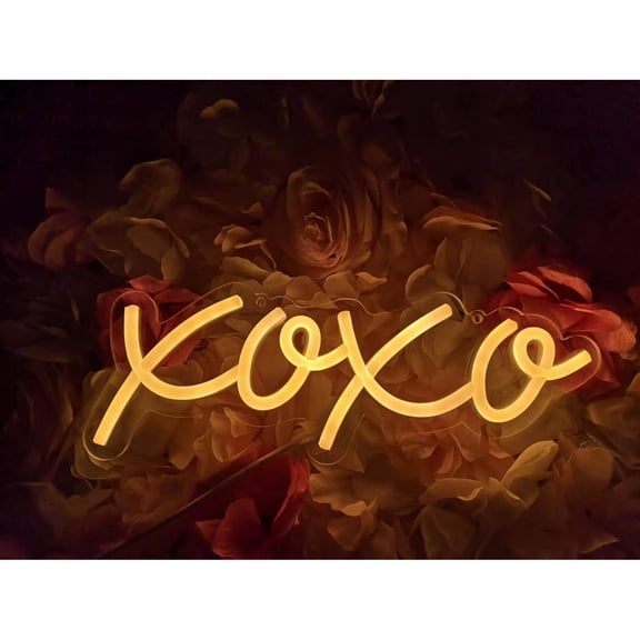 Neon Light Sign LED XOXO Night Lights USB Operated Decorative Marquee Sign for Decor