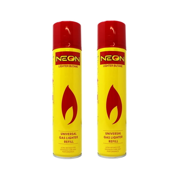 Neon Lighter Gas Refill Butane Fuel Fluid Lighter Ultra Refined Butane 300ml 10.14 Oz (Pack of 2 Cans)