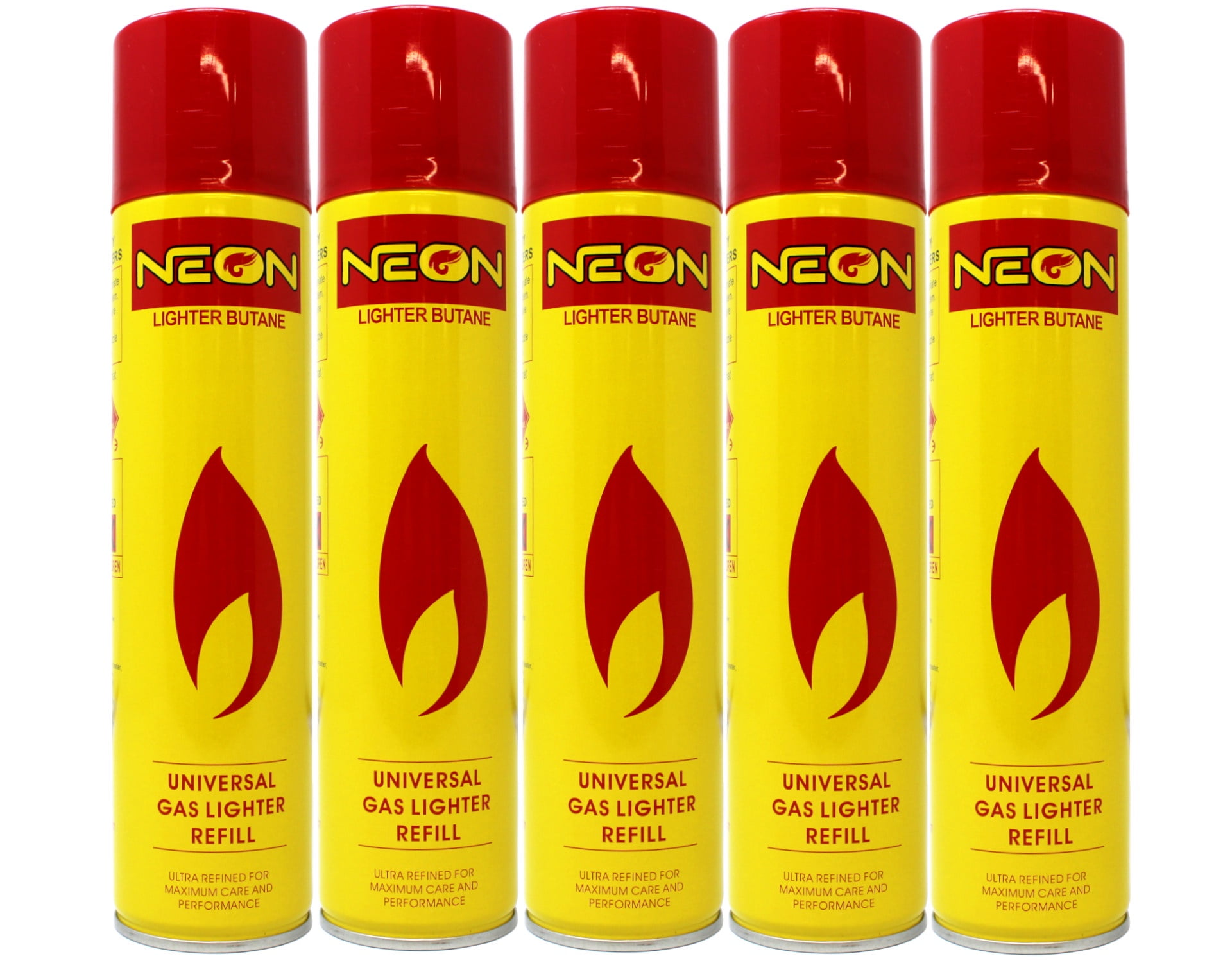 Neon Lighter Gas Refill Butane Fuel Fluid Lighter Ultra Refined Butane 300ml 10.14 Oz (Pack of 5 Cans)