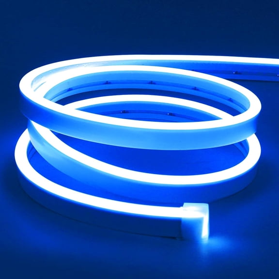 Neon Lights, 16.4ft Blue Strip Light, 12V 0.39in/Cut Neon Rope Light, DIY Neon Sign for Indoor Outdoor Decoration(Power not Included)