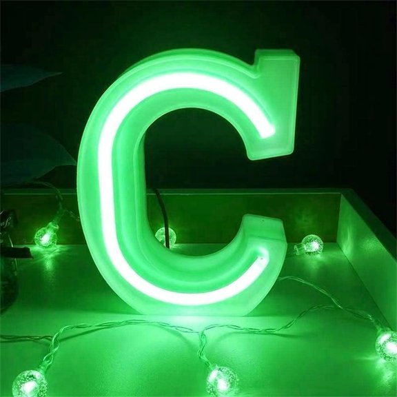Neon Lights LED Neon Letter Lights- Light Up LED Letters Lights Light Up Marquee Letters Lights Neon Signs Battery USB Green.