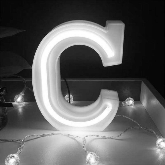 Neon Lights LED Neon Letter Lights, Light Up LED Letters Lights Light Up Marquee Letters Lights Neon Signs Battery USB White