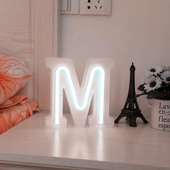 Neon Lights LED Neon Letter Lights, Light Up LED Letters Lights Light Up Marquee Letters Lights Neon Signs Battery USB White