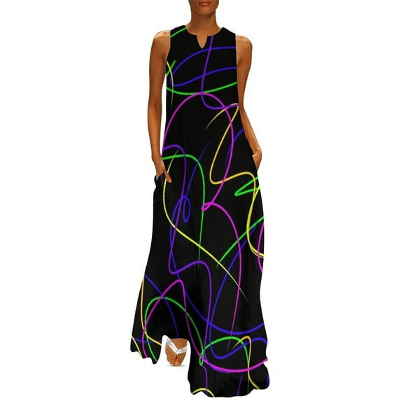 Neon Lights Long Dress beach dresses prom dresses luxury women's party dress evening prom Dress