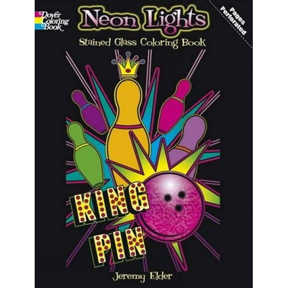 Pre-Owned Neon Lights Stained Glass Coloring Book (Dover Stained Glass Coloring Book) Paperback
