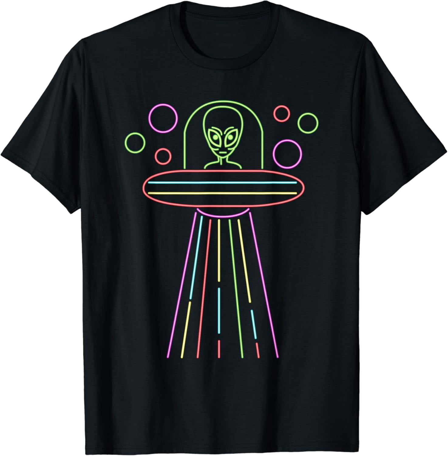 Neon Lights UFO Abduction Extraterrestrial Alien Believer T-Shirt ...