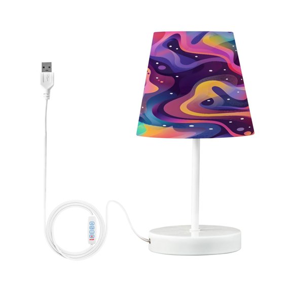 Neon Liquid Wave Desk Lamp LED Table Nightstand Lamps with 3 Color Temperatures for Home Bedroom Living Room Decor 8x12