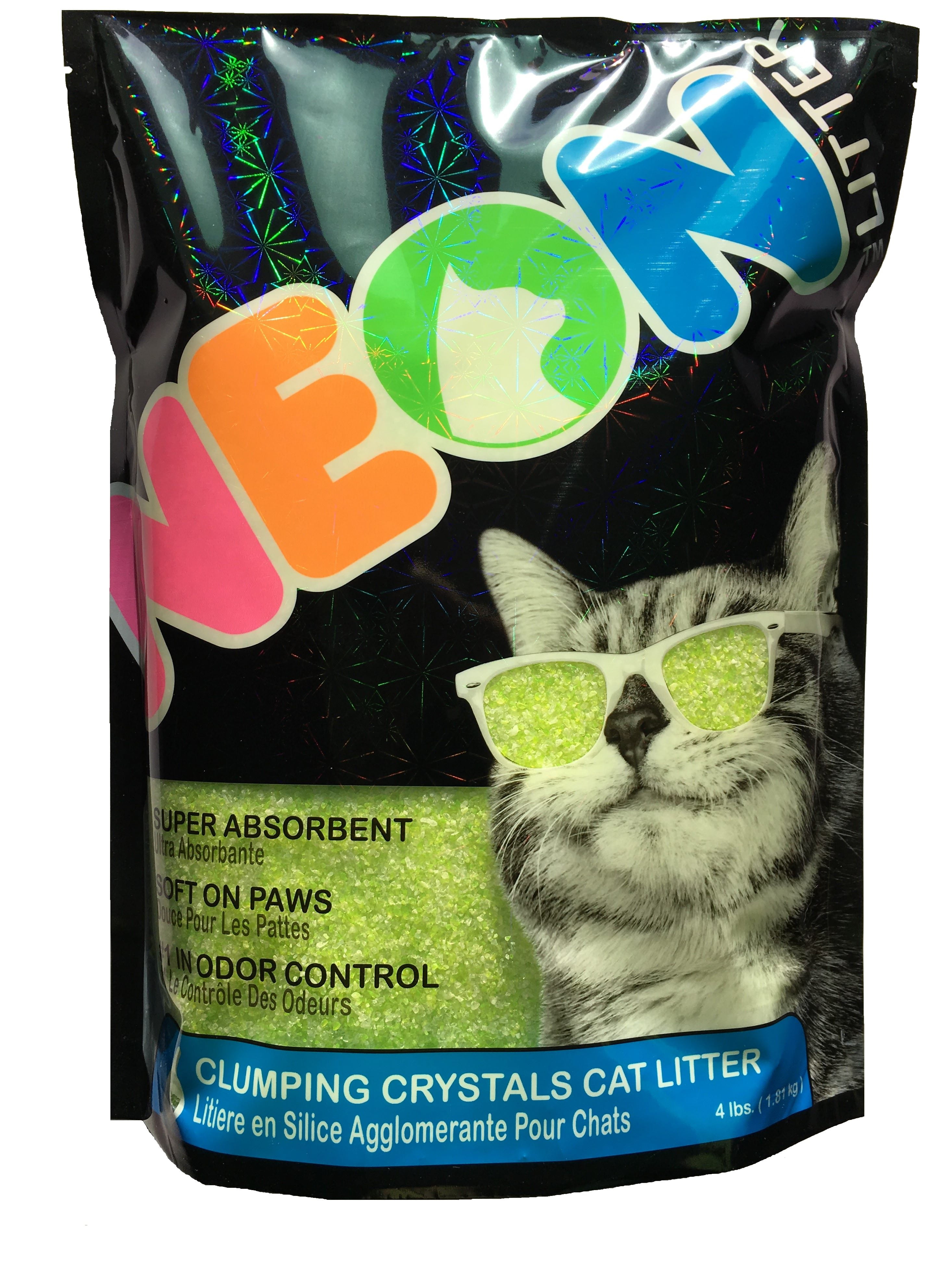 Neon Litter Green Clumping Crystals Cat Litter, 4lb Bag
