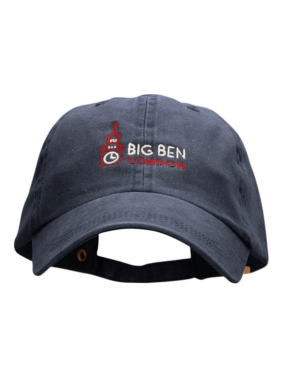 Neon London Embroidered Pigment Dyed Wash Caps - Navy OSFM