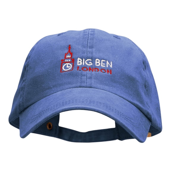 Neon London Embroidered Pigment Dyed Wash Caps - Royal OSFM