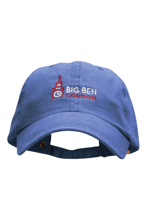 Neon London Embroidered Pigment Dyed Wash Caps - Royal OSFM