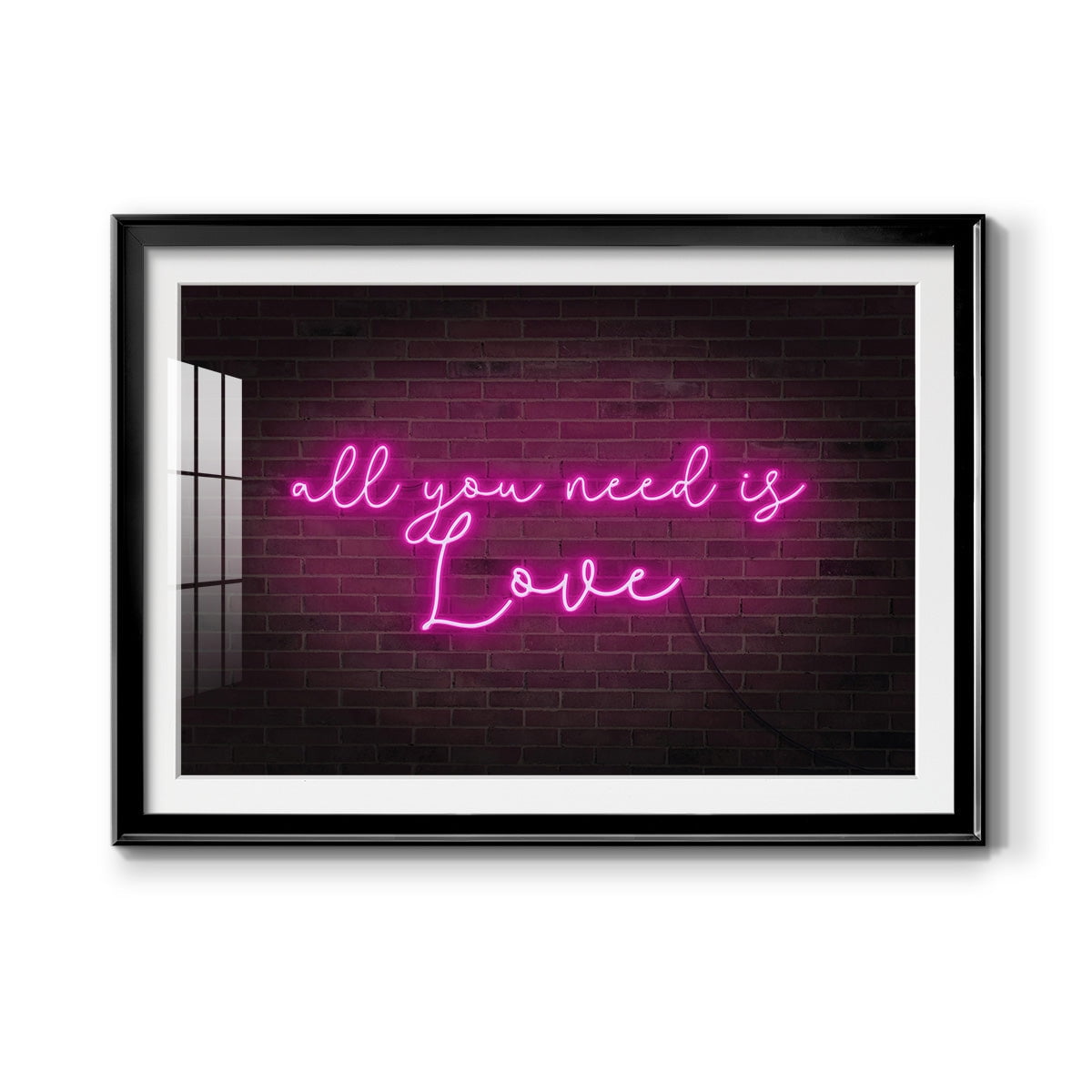 Neon Love I Premium Framed Print - Ready to Hang