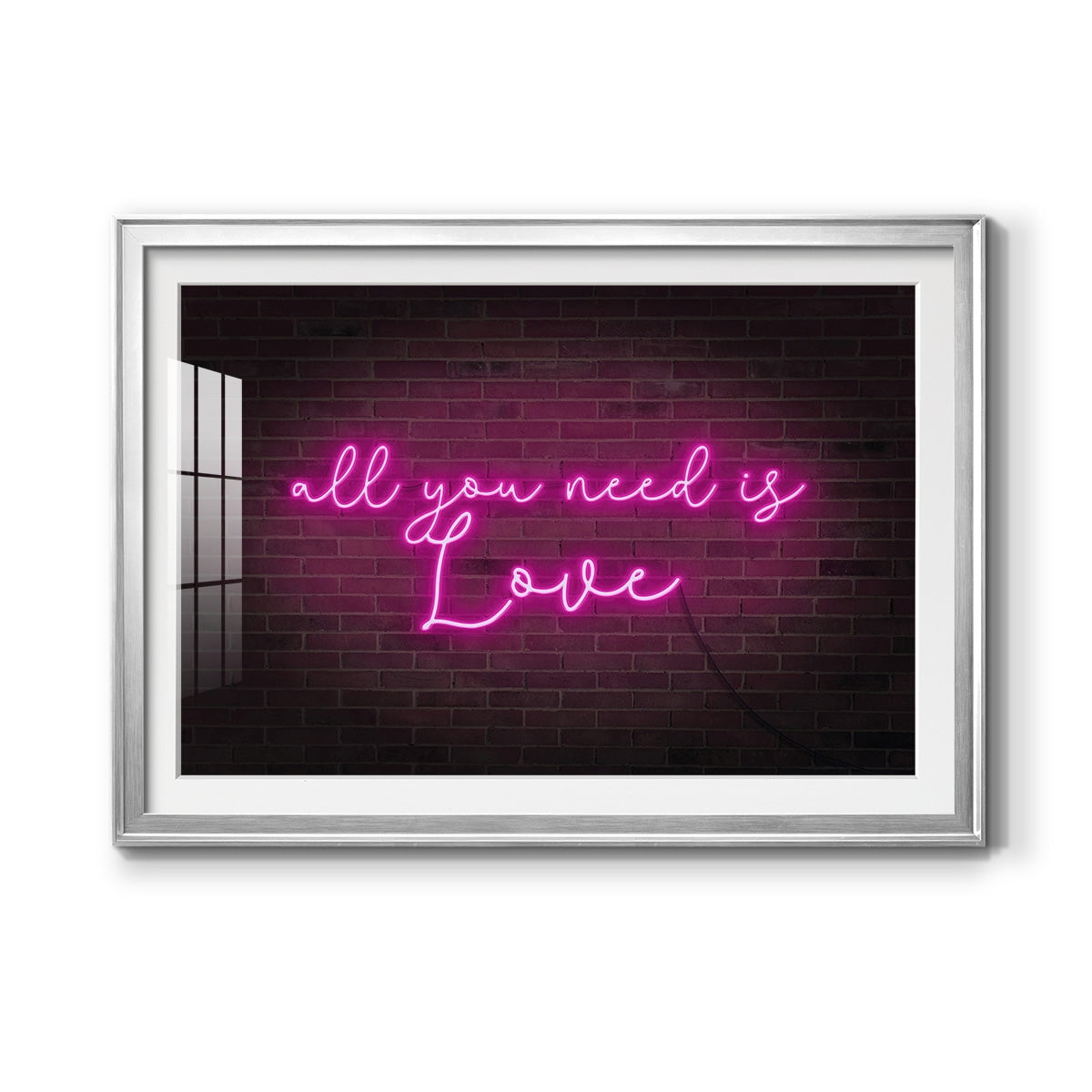 Neon Love I Premium Framed Print - Ready to Hang