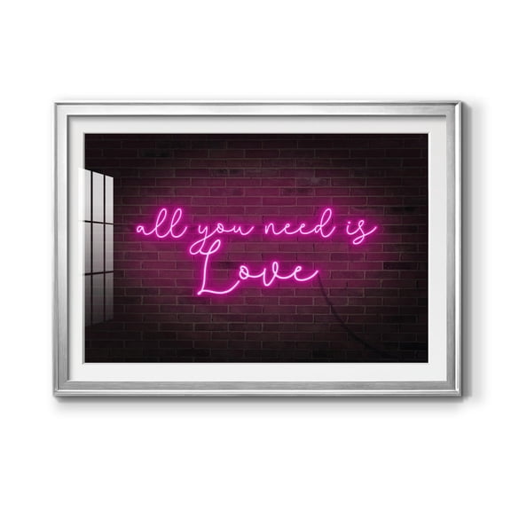 Neon Love I Premium Framed Print - Ready to Hang