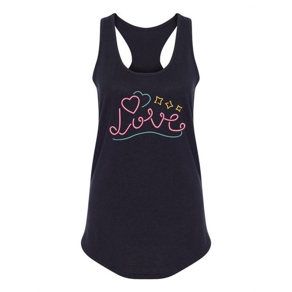Neon Love Sign Design Tank Women -Image by Shutterstock, Female Large