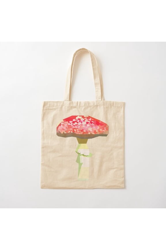 Neon Magic Mushroom Poly Art Cotton Tote Bag Canvas Tote Bag, Family Gift For Mother, Her