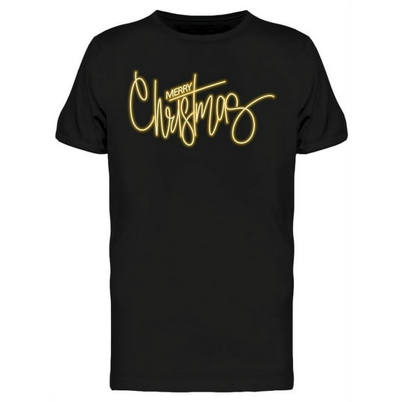 Neon Merry Christmas T-Shirt Men -Image by Shutterstock, Male Large