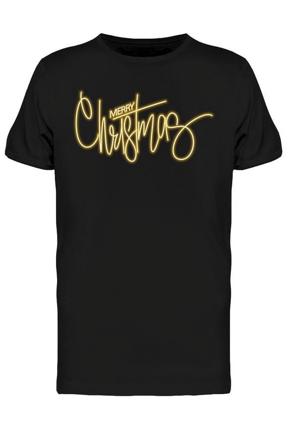 Neon Merry Christmas T-Shirt Men -Image by Shutterstock, Male XX-Large
