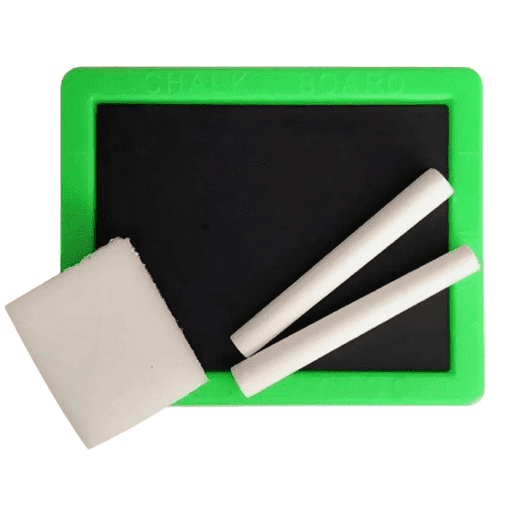 Neon Mini Chalkboard Set, Reusable, with Chalk and Eraser, Green