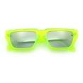 thumbnail image 1 of Neon Mod Silver Mirror Narrow Rectangle Cat Eye Plastic Retro Sunglasses Green, 1 of 4
