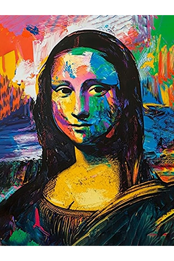 Neon Mona Lisa Canvas Painting Wall ArtSuitable for Living Room Bedroom Office Dining Room and Bathroom Decoration.