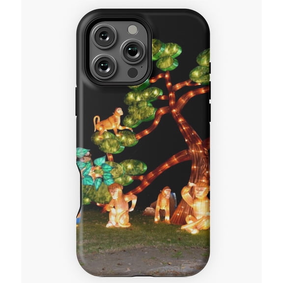 Neon Monkeys Animal Light Display Art Phone Case for iPhone 16 15 14 13 12 11 Pro Max