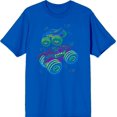 thumbnail image 1 of Neon Monster Trucks Adult Royal Blue Crew Neck Short Sleee Tee-XS, 1 of 4