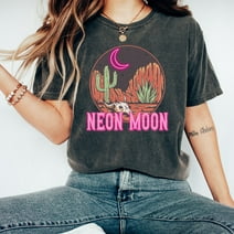 Neon Moon T-Shirt, Retro Western Cowboy Skull, Cactus, Desert T shirt