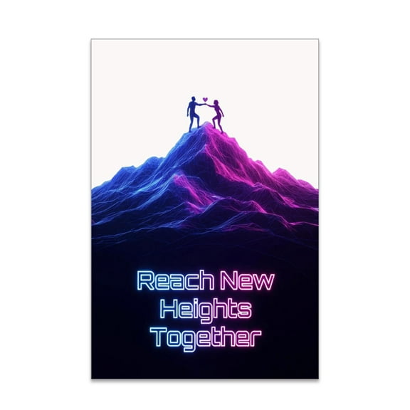 Neon Mountain Escape Poster - Wall Decor for Home Gym