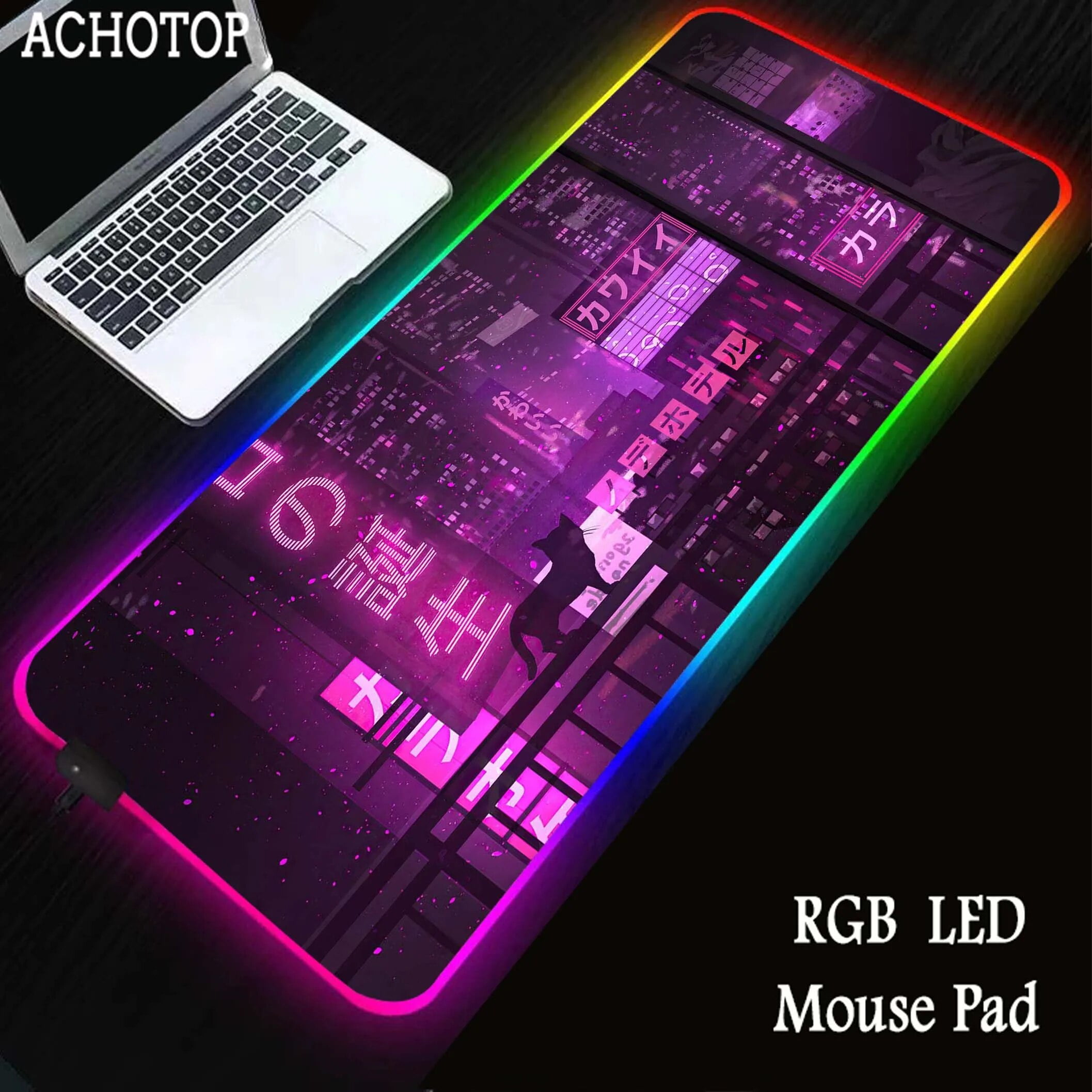 Neon Mousepad RGB Backlit Mouse Pad Locked Edge Mouse Mat mm Antislip
