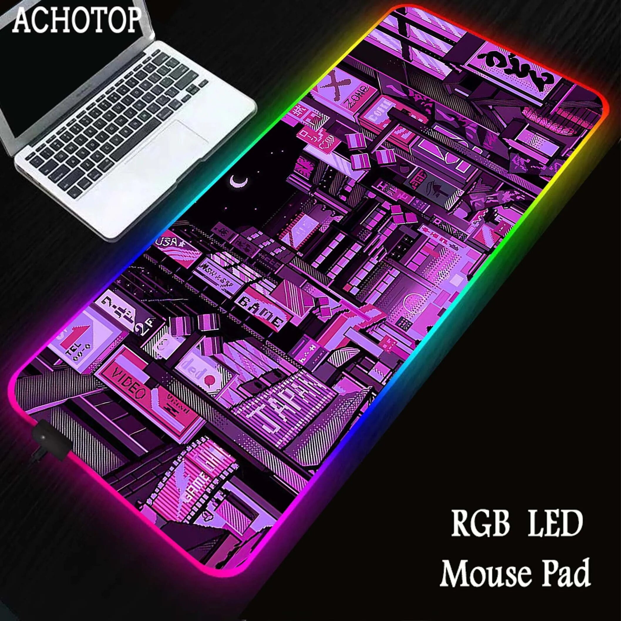 Neon Mousepad RGB Backlit Mouse Pad Locked Edge Mouse Mat mm Antislip