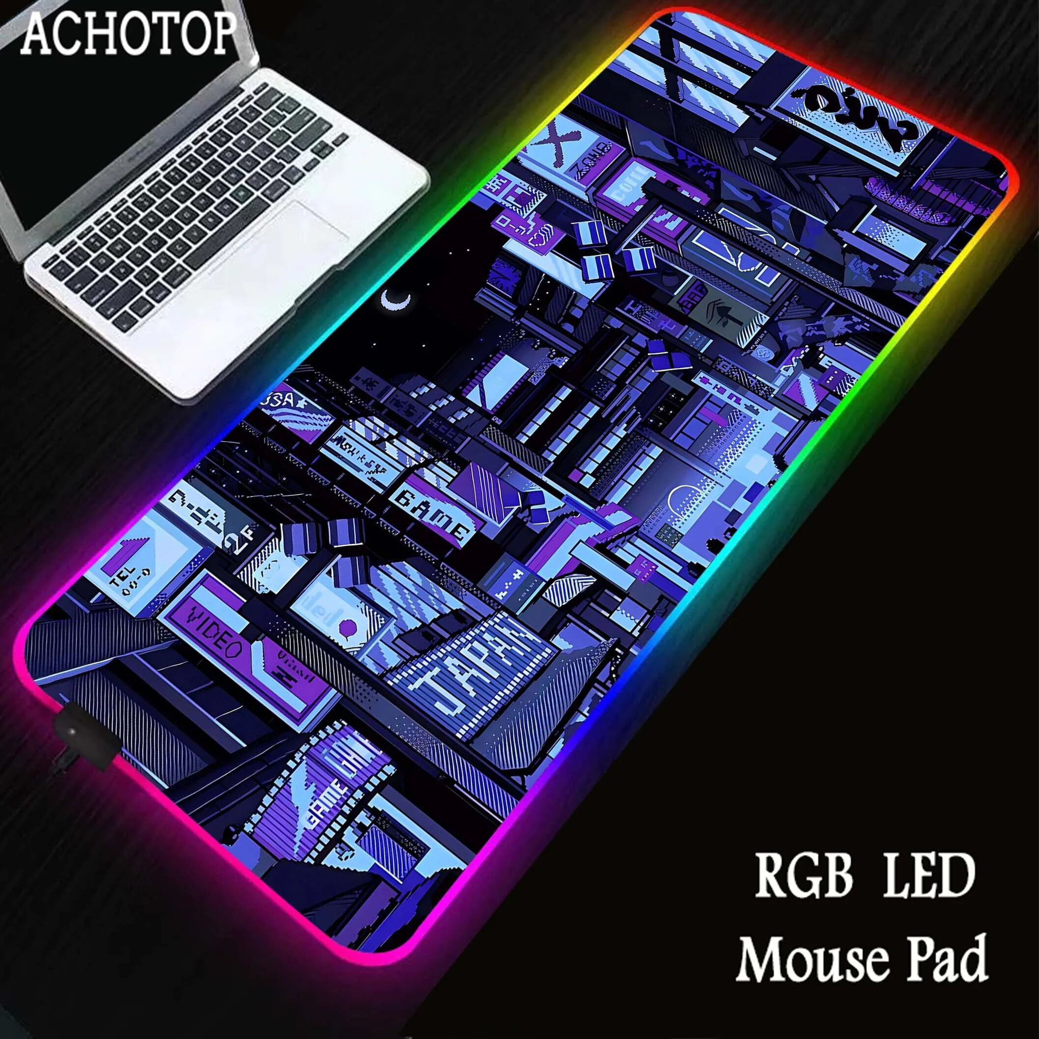Neon Mousepad RGB Backlit Mouse Pad Locked Edge Mouse Mat mm Antislip