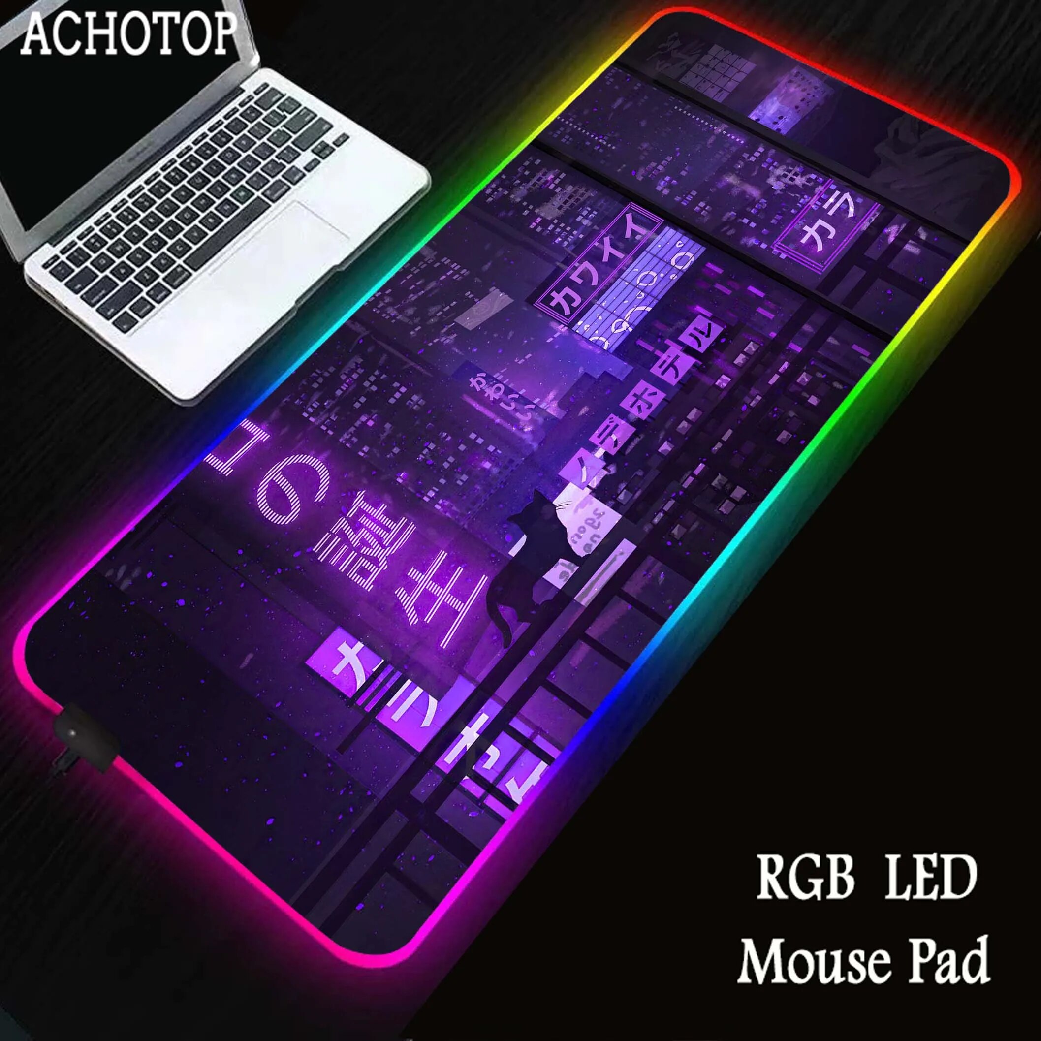 Neon Mousepad RGB Backlit Mouse Pad Locked Edge Mouse Mat mm Antislip