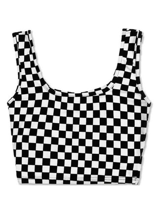 Checkered Crop Tops