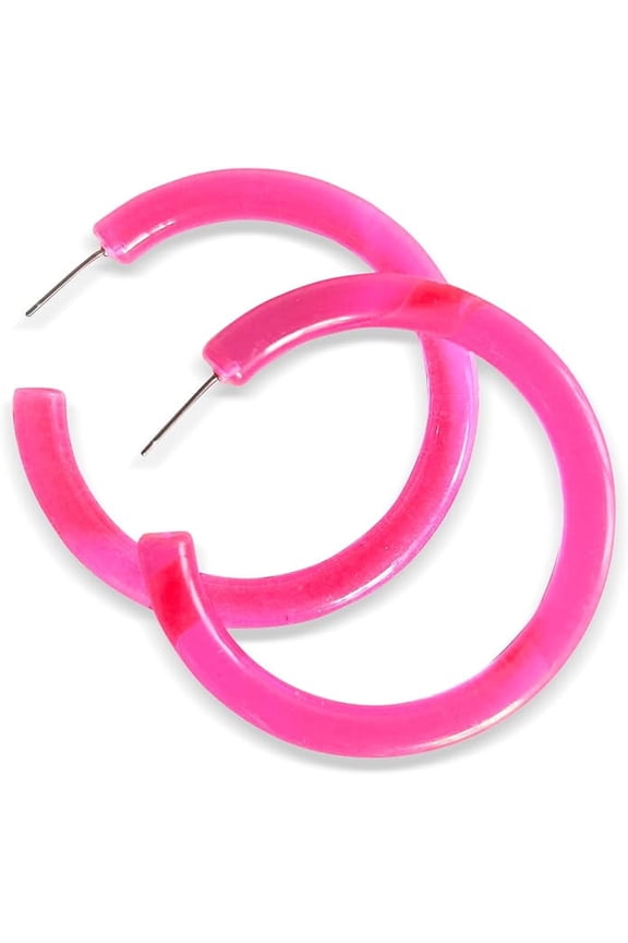 Colored Opaque Circular Hoop Earrings