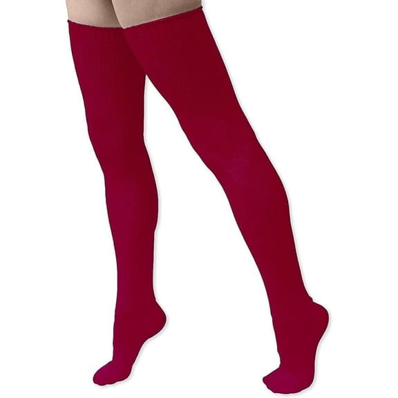 Neon Nation Extra Long Solid Color Thigh High Knit Socks