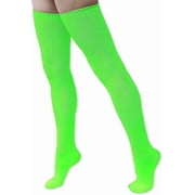 Neon Nation Extra Long Solid Color Thigh High Knit Socks