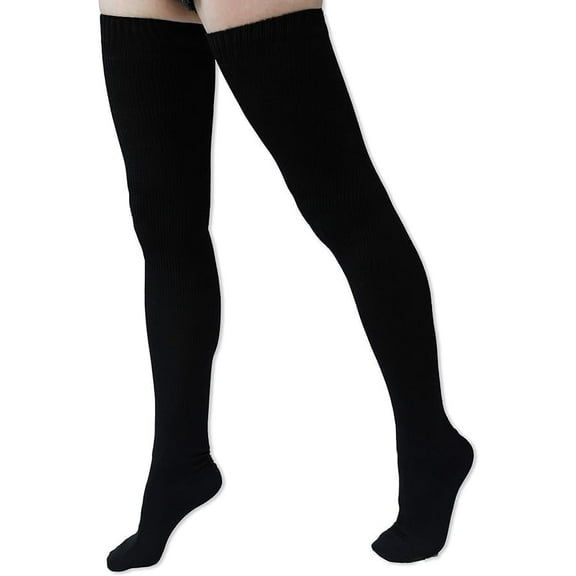 Neon Nation Extra Long Solid Color Thigh High Knit Socks