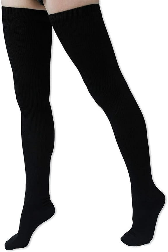 Extra Long Solid Color Thigh High Knit Socks