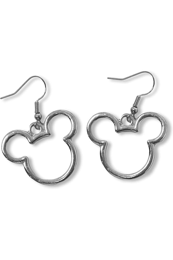 Gold and Silver Classic Mouse Ear Shaped Earrings (Silver)
