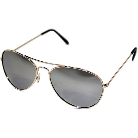 Neon Nation Kid Size Aviator Sunglasses with Silver Mirror Lens